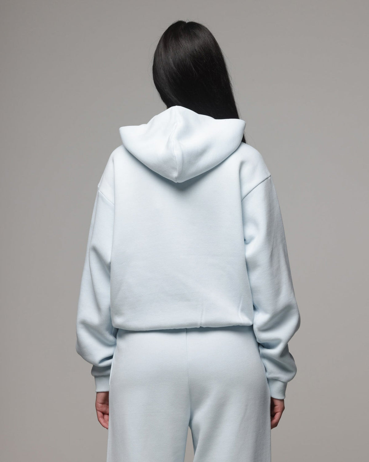 AMERICAN THRIFT American Thrift Women's Classic Zip Hoodie Light Blue