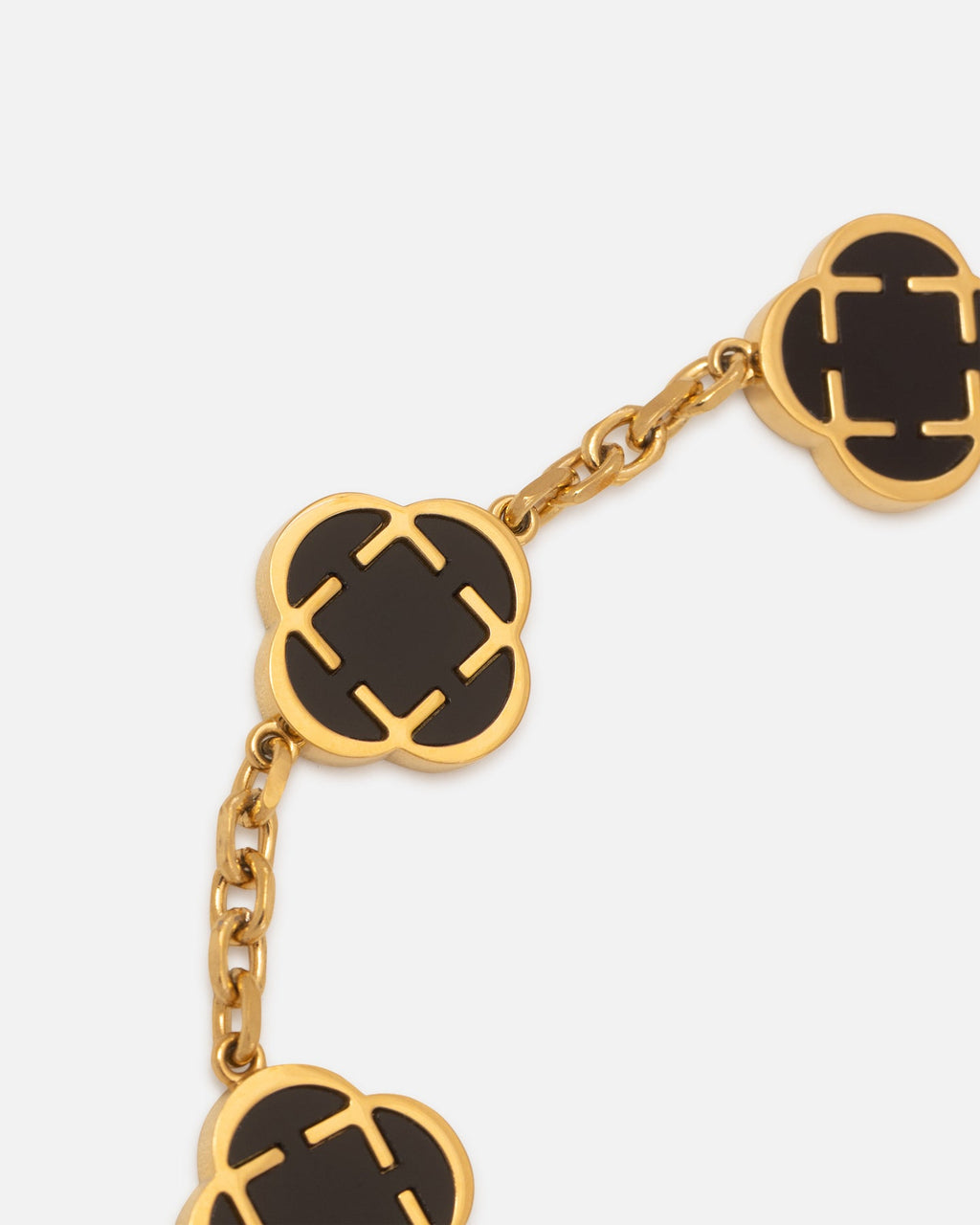 SAINT MORTA Original Saint Morta Onyx Clover Bracelet Gold