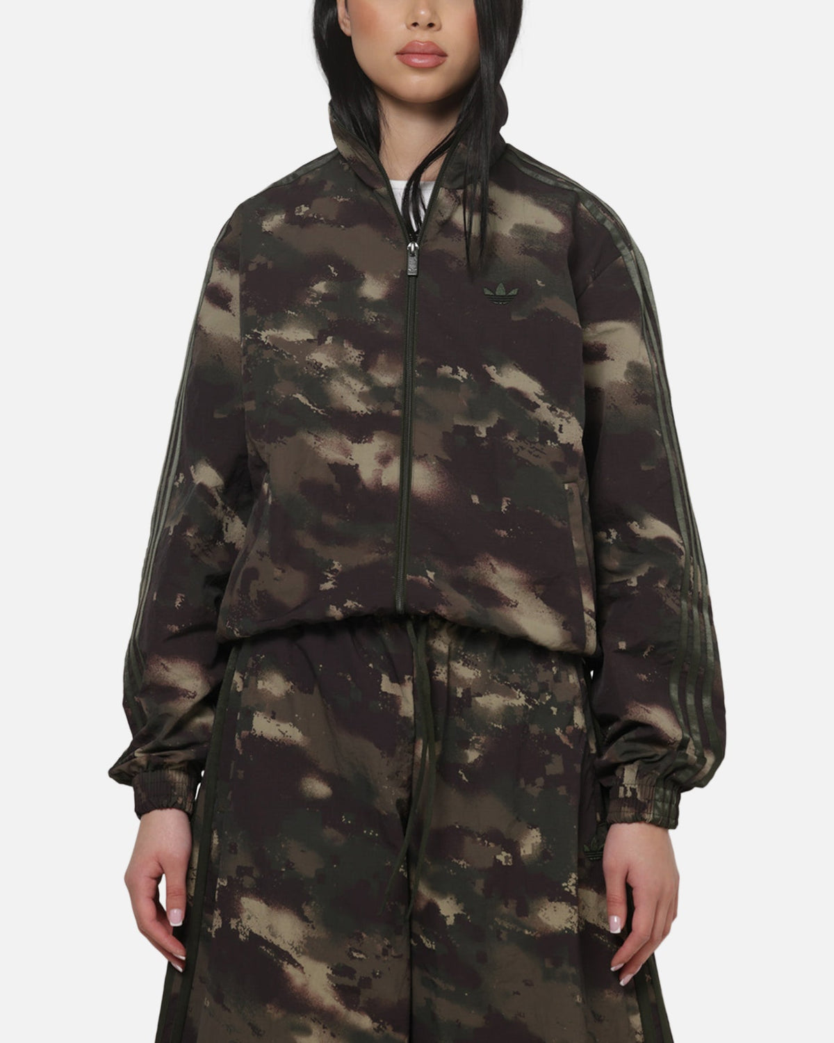 ADIDAS Official Adidas Women's Loose Track Top Green Camo