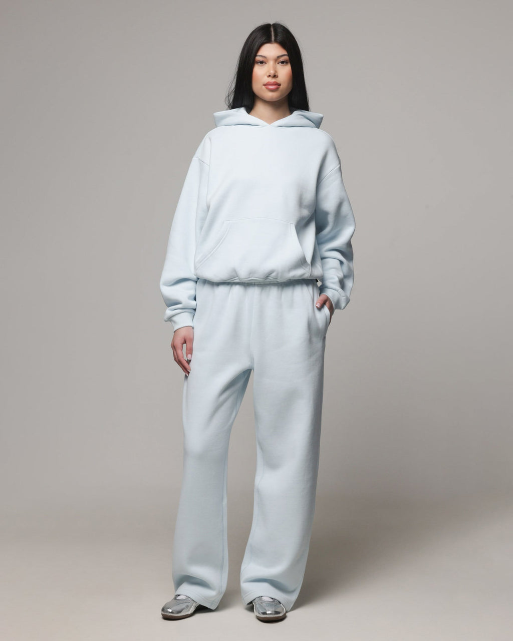 AMERICAN THRIFT American Thrift Women's Straight Leg Trackpants Light Blue