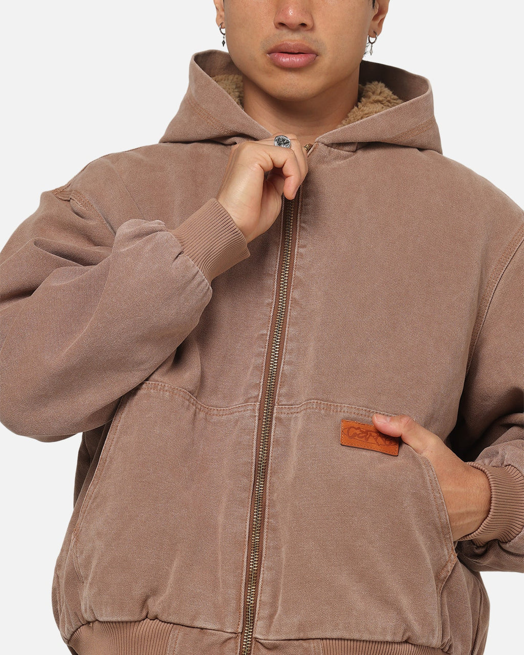 CARRE Carre Sherpa Lined Hoodie Washed Tan