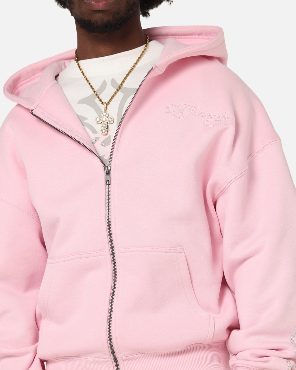 ED HARDY Ed Hardy Trinity Zip Hoodie Pink