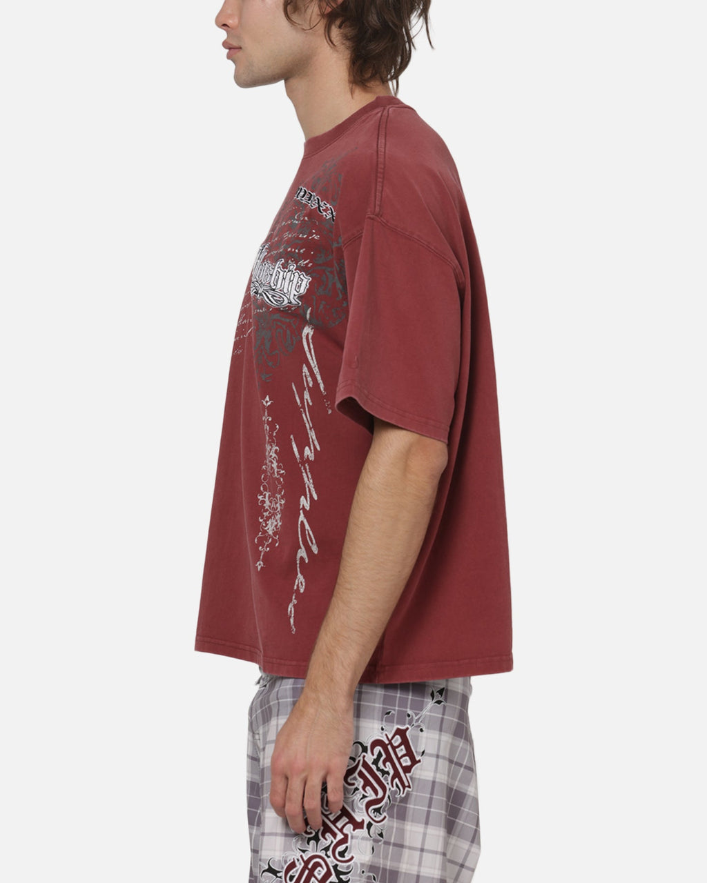 WORSHIP Classic Worship Catharsis Box Crop T-Shirt Port Wine