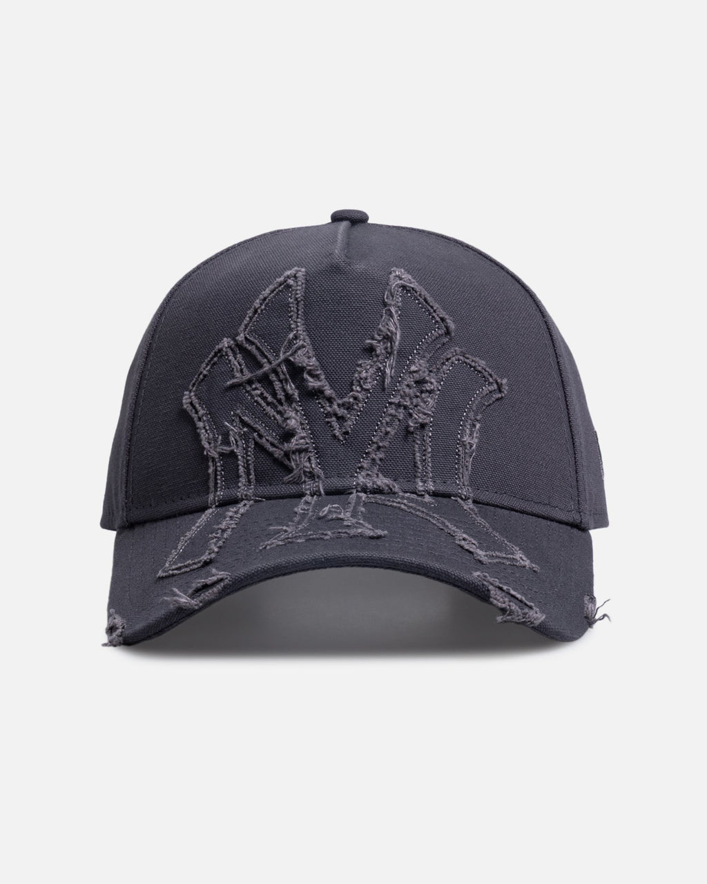 New Era New Era New York Yankees 'Applique Distressed' 9FORTY A-Frame Snapback Dark Grey