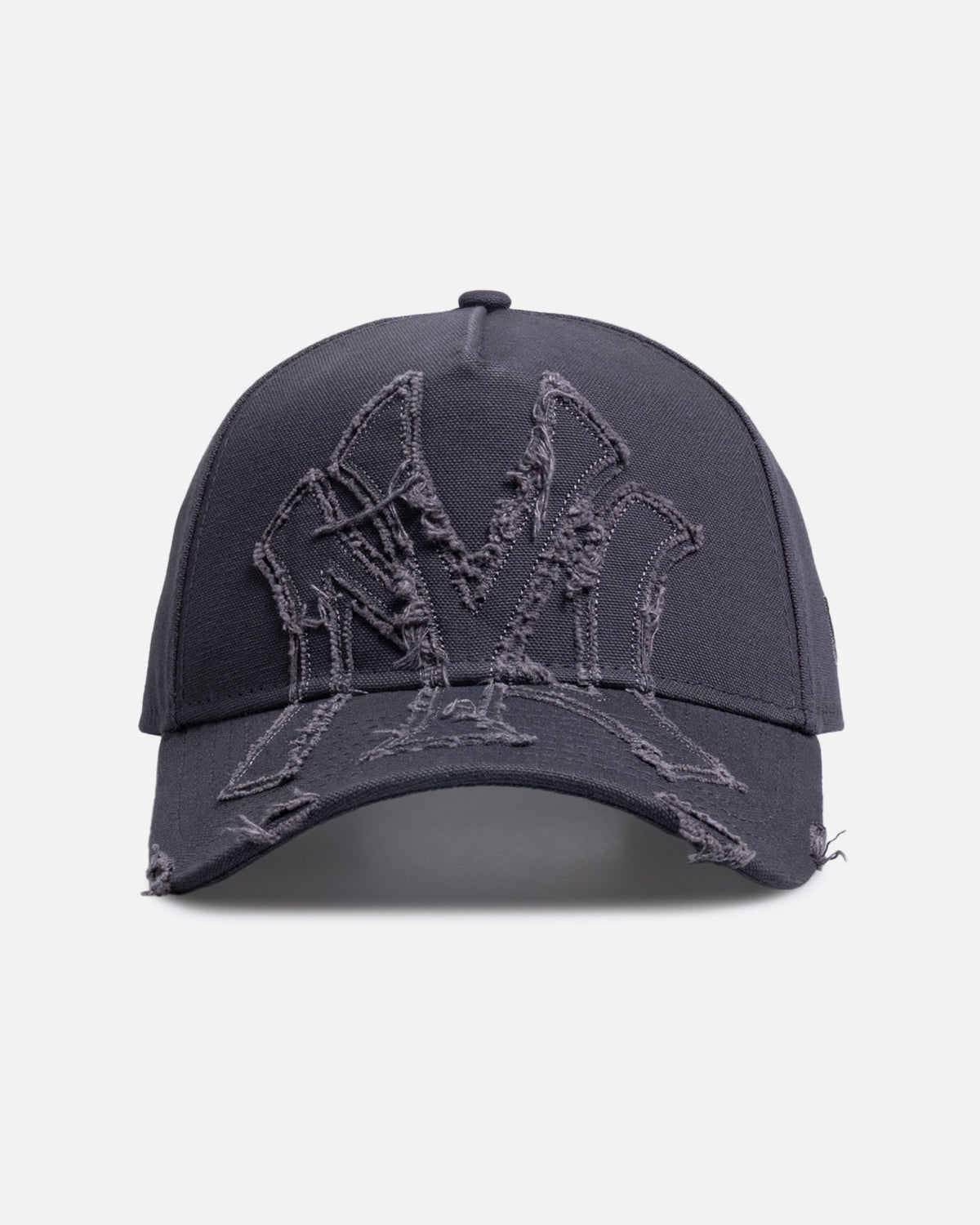 New Era New Era New York Yankees 'Applique Distressed' 9FORTY A-Frame Snapback Dark Grey