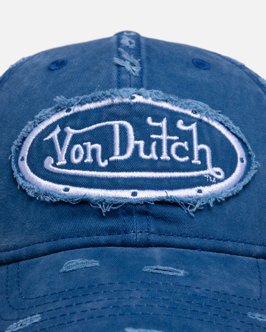 VON DUTCH Von Dutch Distressed Dad Strapback Washed Navy