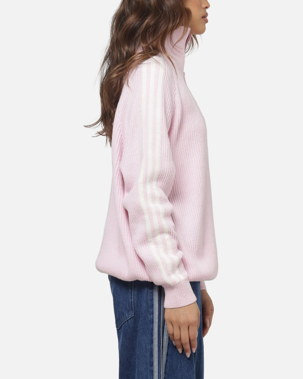 ADIDAS Adidas Women's Funnel Neck Quarter Zip Sweatshirt Pink