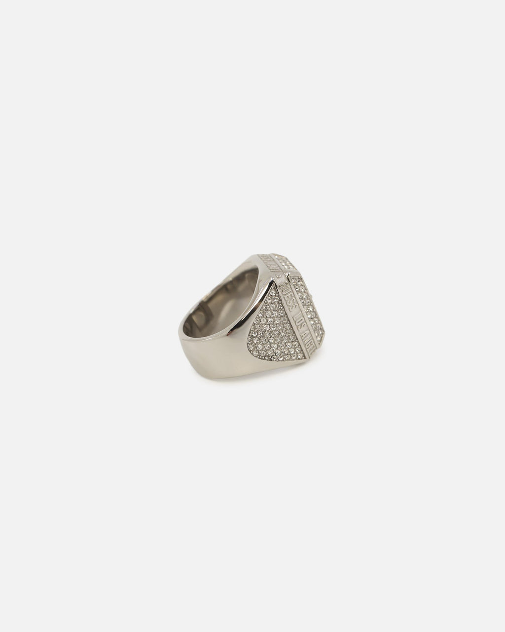 GUESS MAINLINE Authentic Guess Mainline 14mm Lion Pave Signet Ring Silver