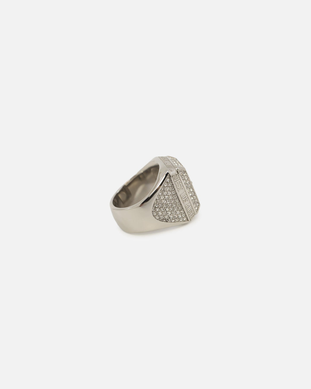 GUESS MAINLINE Authentic Guess Mainline 14mm Lion Pave Signet Ring Silver