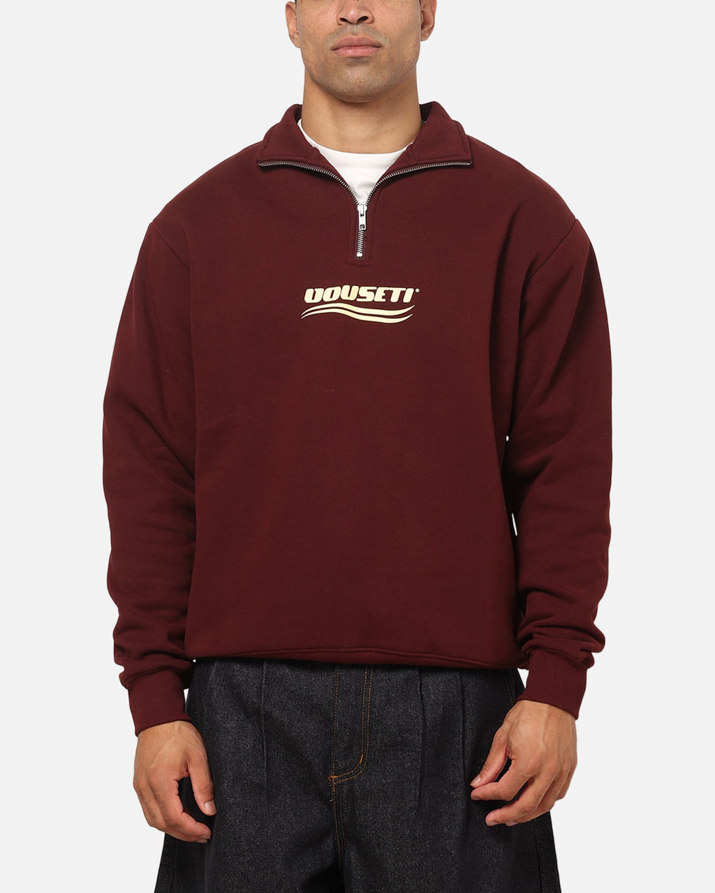 VOUSETI Official Vouseti Golf Wave Quarter Zip Crewneck Dark Plum