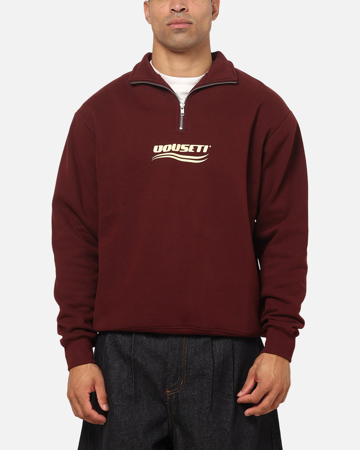 VOUSETI Official Vouseti Golf Wave Quarter Zip Crewneck Dark Plum
