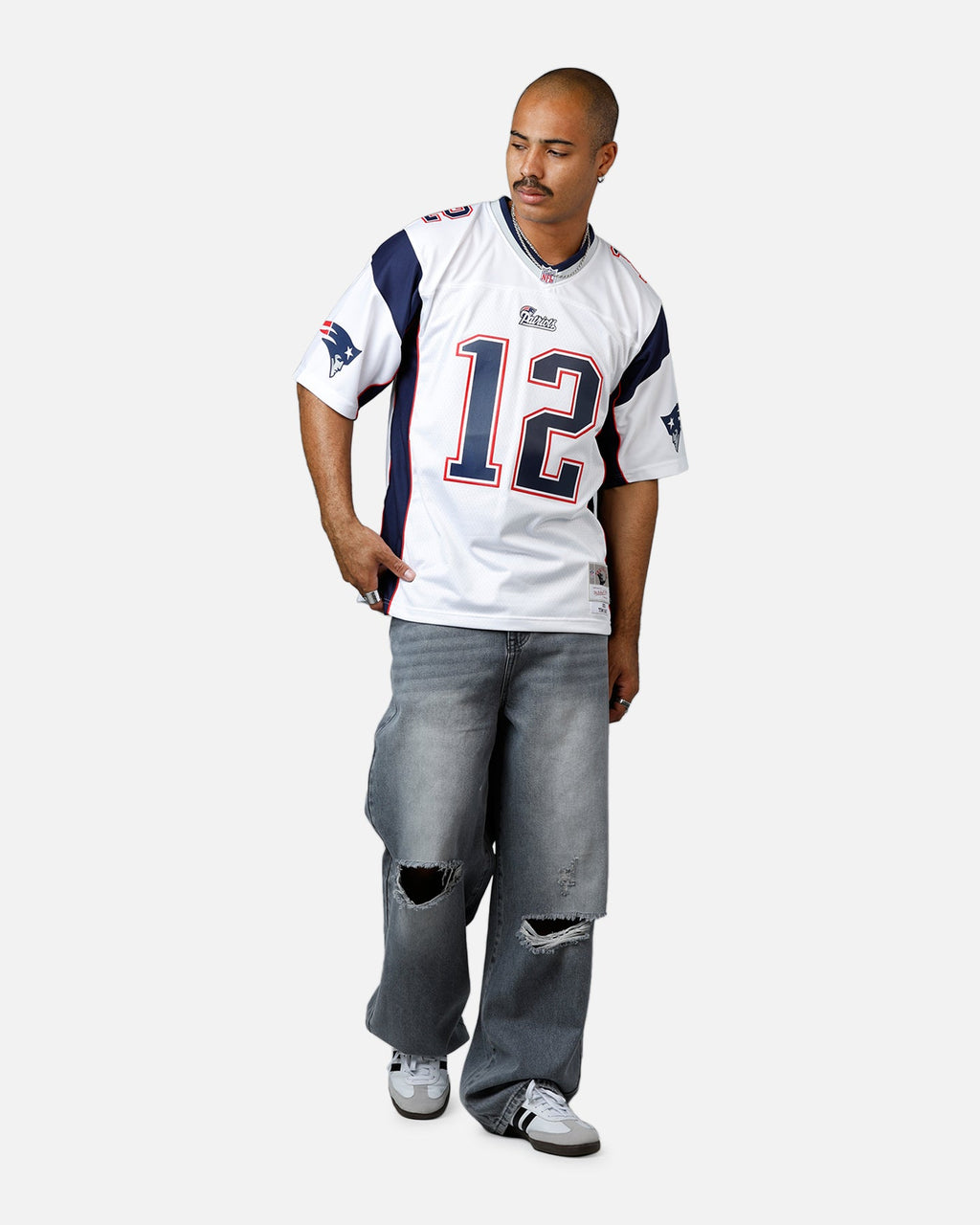 MITCHELL & NESS Mitchell & Ness New England Patriots Tom Brady #12 2000 Road Jersey White
