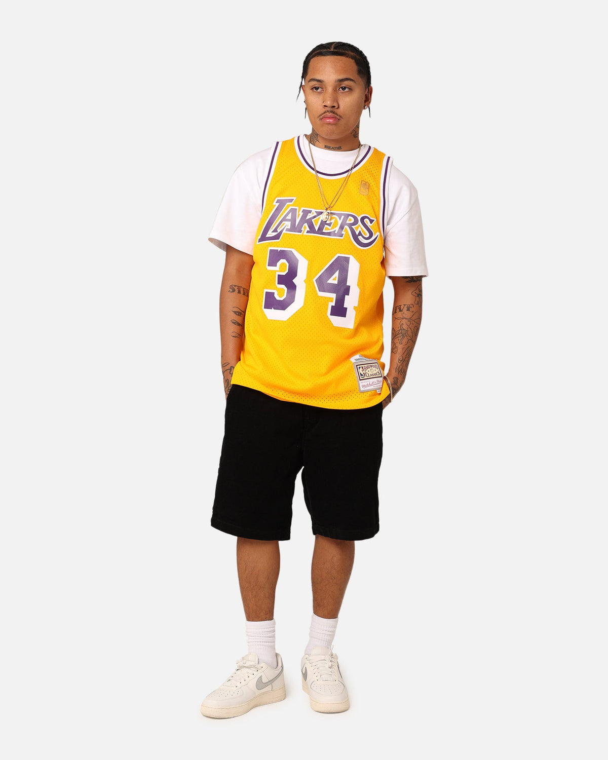 MITCHELL & NESS Mitchell & Ness Los Angeles Lakers Shaquille O'Neal '96-'97 #34 Swingman Jersey Yellow
