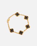 SAINT MORTA Original Saint Morta Onyx Clover Bracelet Gold