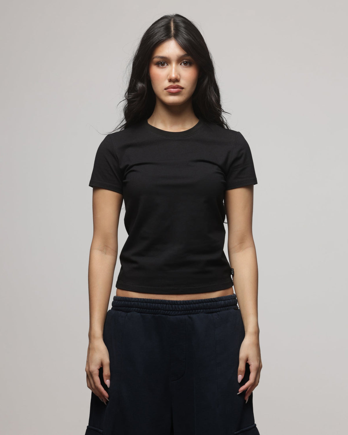 AMERICAN THRIFT American Thrift Women's Shrunken T-Shirt Black