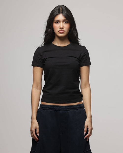 AMERICAN THRIFT American Thrift Women's Shrunken T-Shirt Black