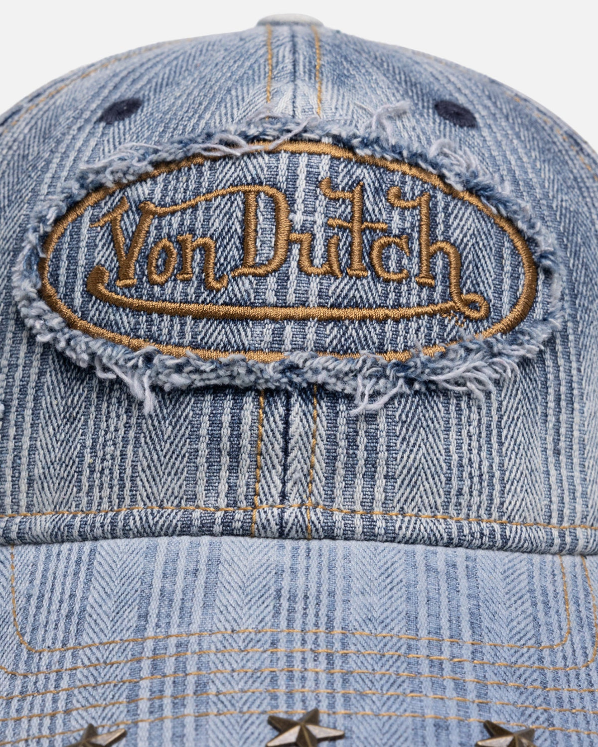 VON DUTCH Official Von Dutch OG Stripes Denim Dad Strapback Denim