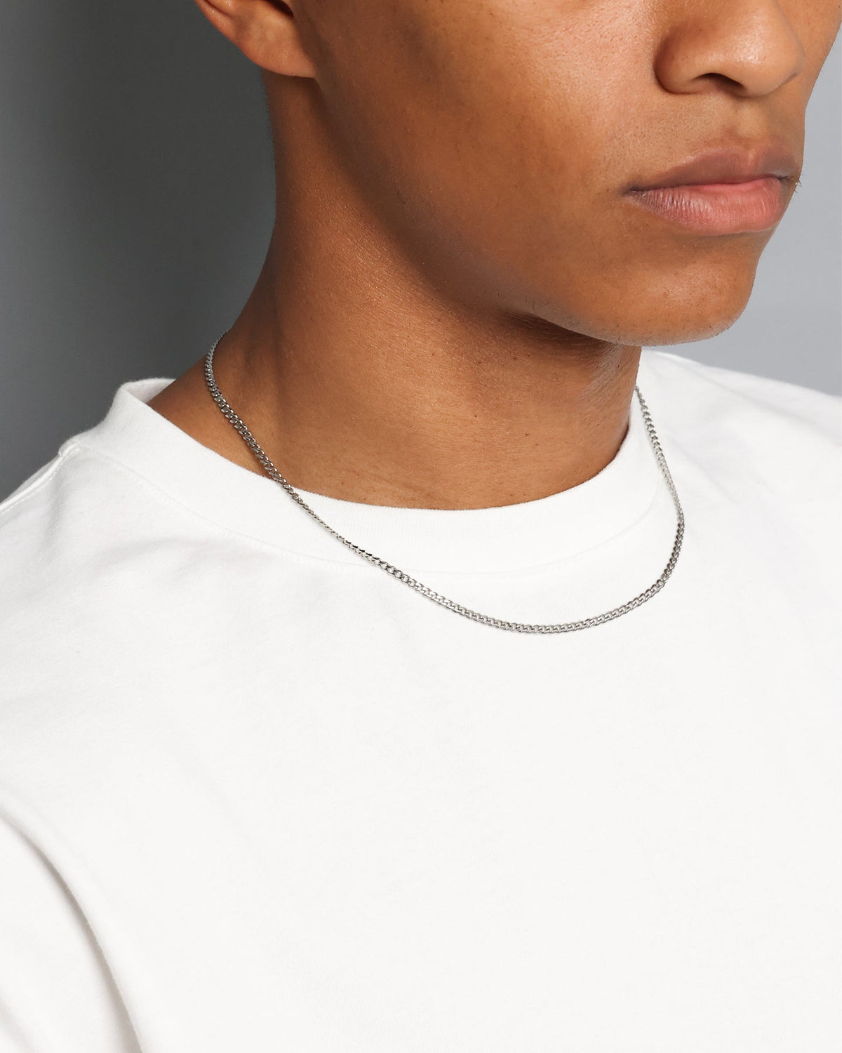 SAINT MORTA Saint Morta 2.7mm Diamond Curb Chain White Gold