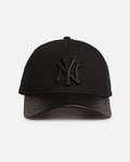 New Era Authentic New Era New York Yankees 'Canvas Leather' 9FORTY A-Frame Snapback Black