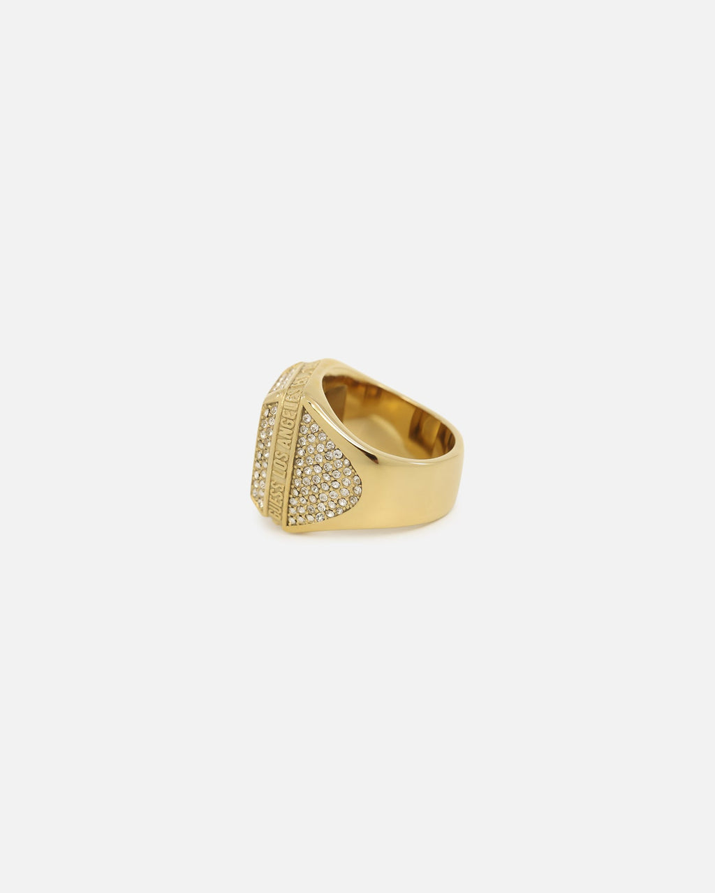 GUESS MAINLINE Guess Mainline 14mm Lion Pave Signet Ring Gold