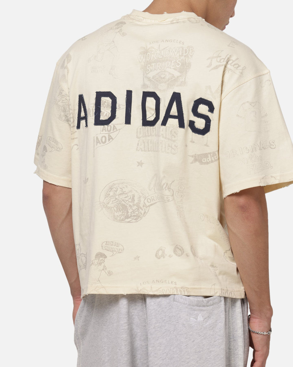 ADIDAS Adidas Vintage All Over Print T-Shirt Night Indigo