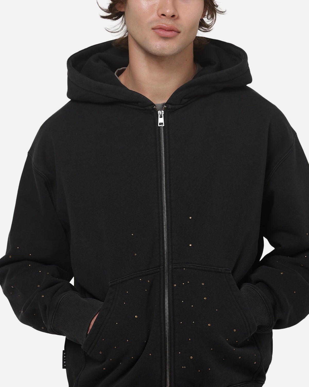 SAINT MORTA Saint Morta Medici Zip Hoodie Washed Black