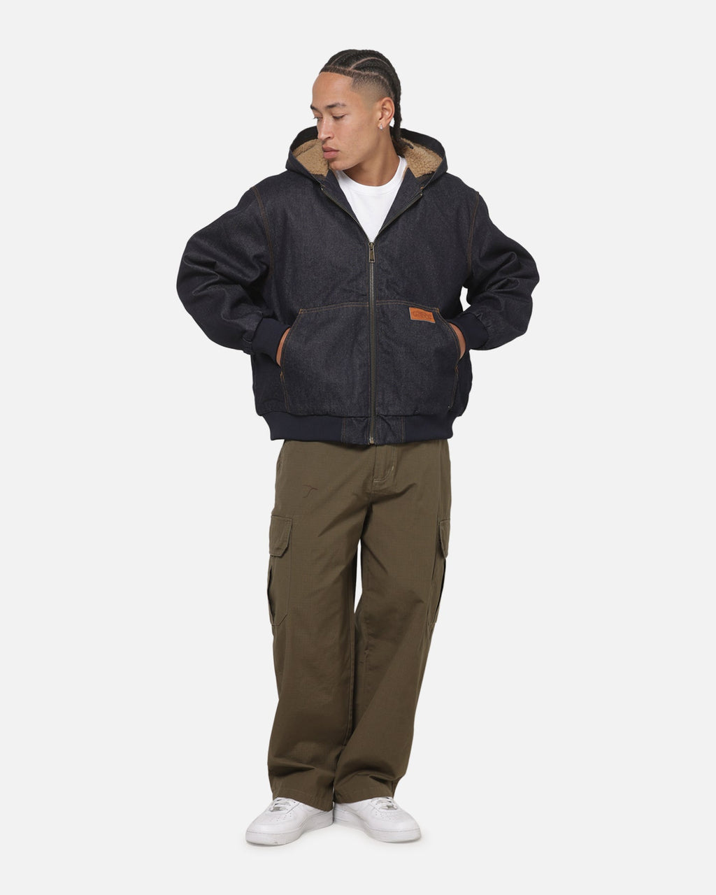 CARRE Carre Sherpa Lined Hoodie Raw Indigo