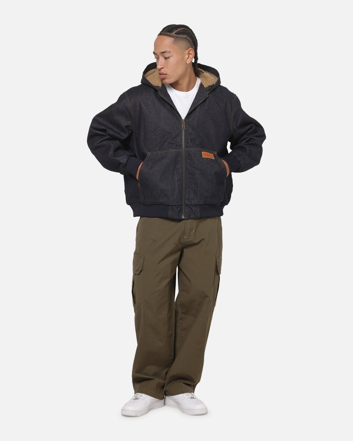 CARRE Carre Sherpa Lined Hoodie Raw Indigo