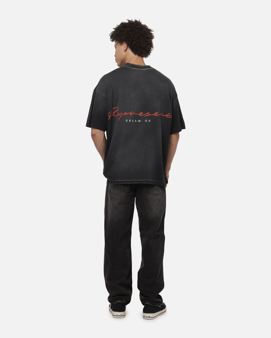 REPRESENT Classic Represent Chrome Flight T-Shirt Stained Black