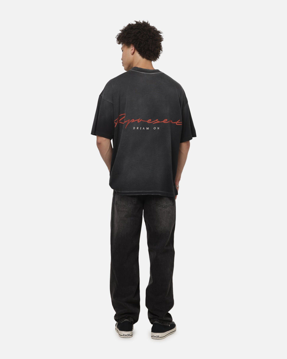 REPRESENT Classic Represent Chrome Flight T-Shirt Stained Black