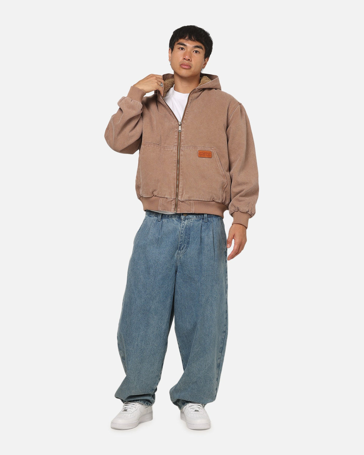 CARRE Carre Sherpa Lined Hoodie Washed Tan