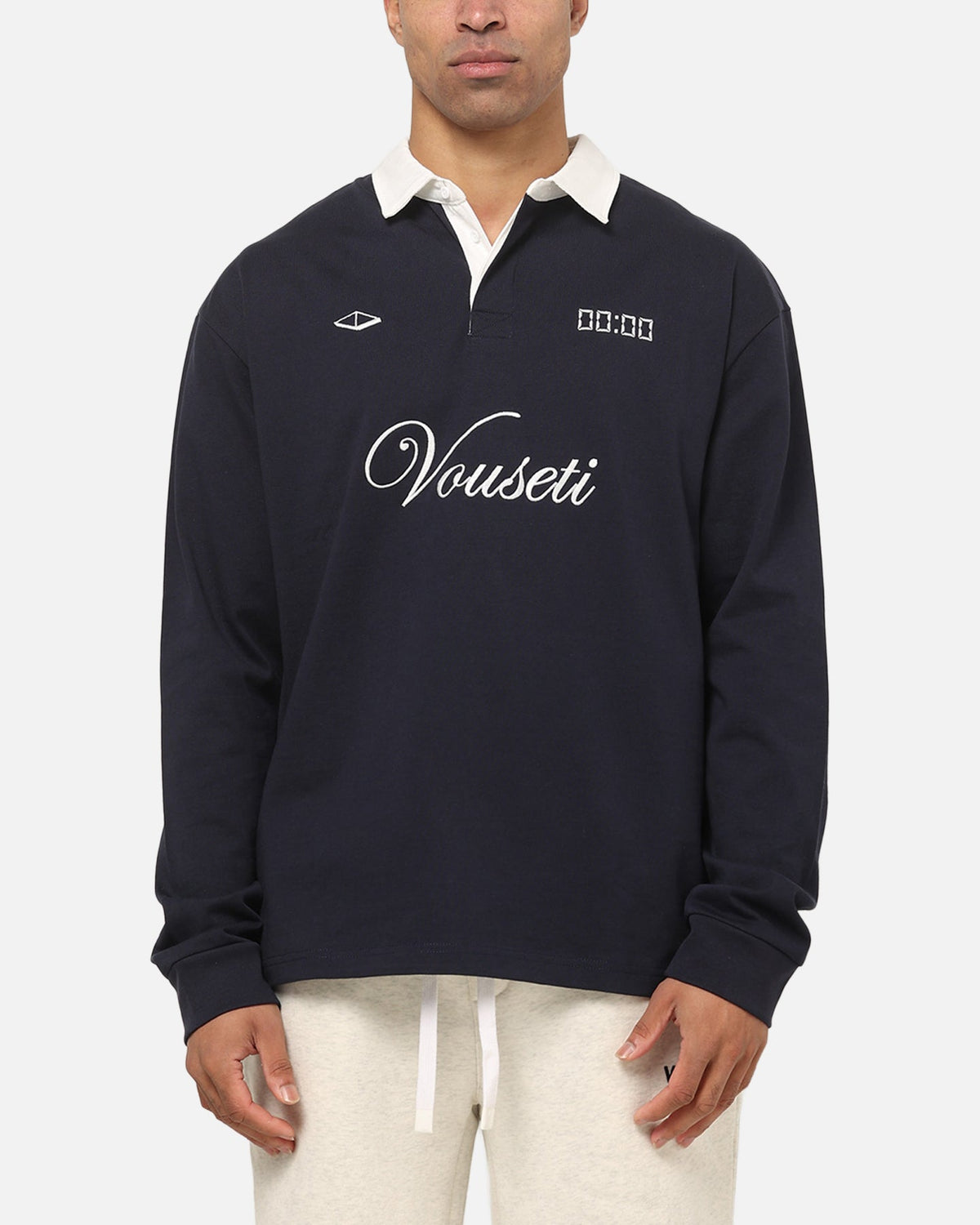 VOUSETI Vouseti Post Game Long Sleeve Polo Shirt Navy