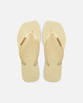 Havaianas Classic Havaianas Women's Square Toe Logo Metallic Thongs Butter