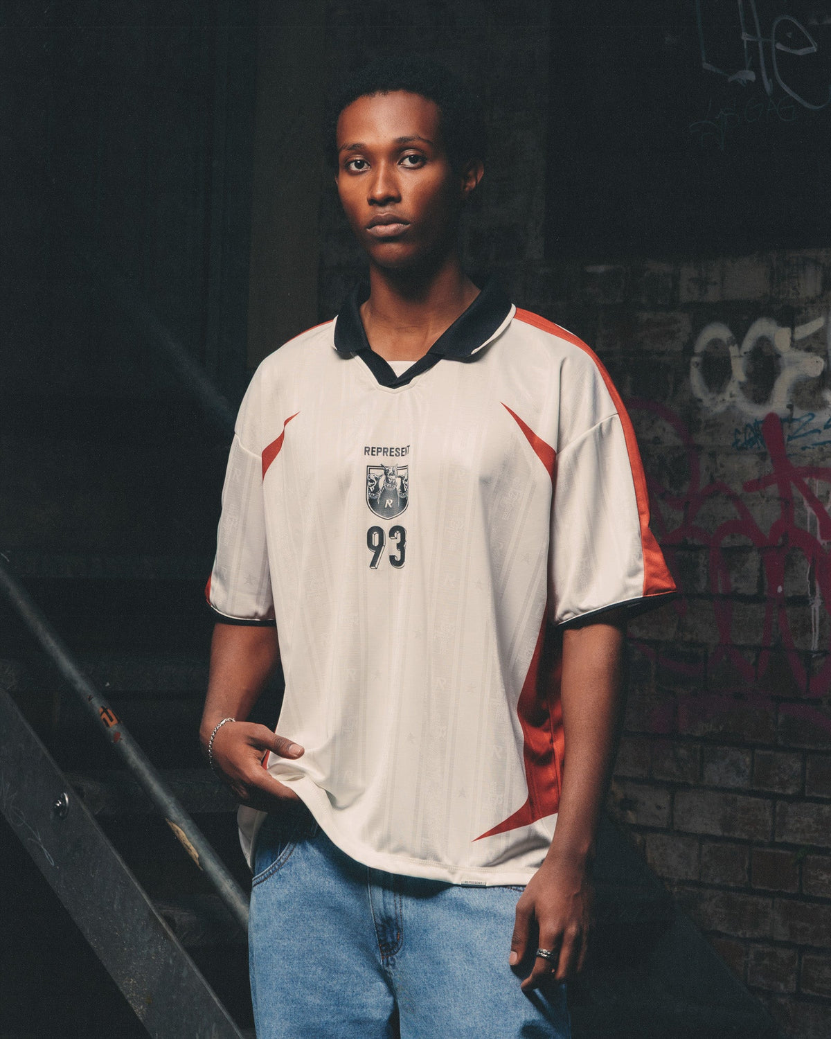 REPRESENT Authentic Represent Spike Football Top Flat White