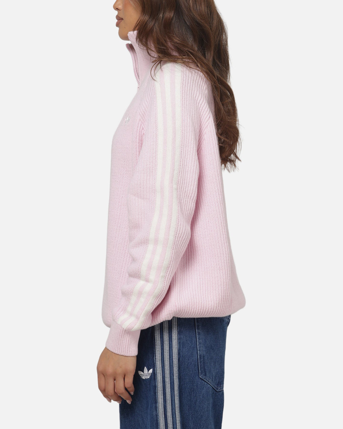 ADIDAS Adidas Women's Funnel Neck Quarter Zip Sweatshirt Pink