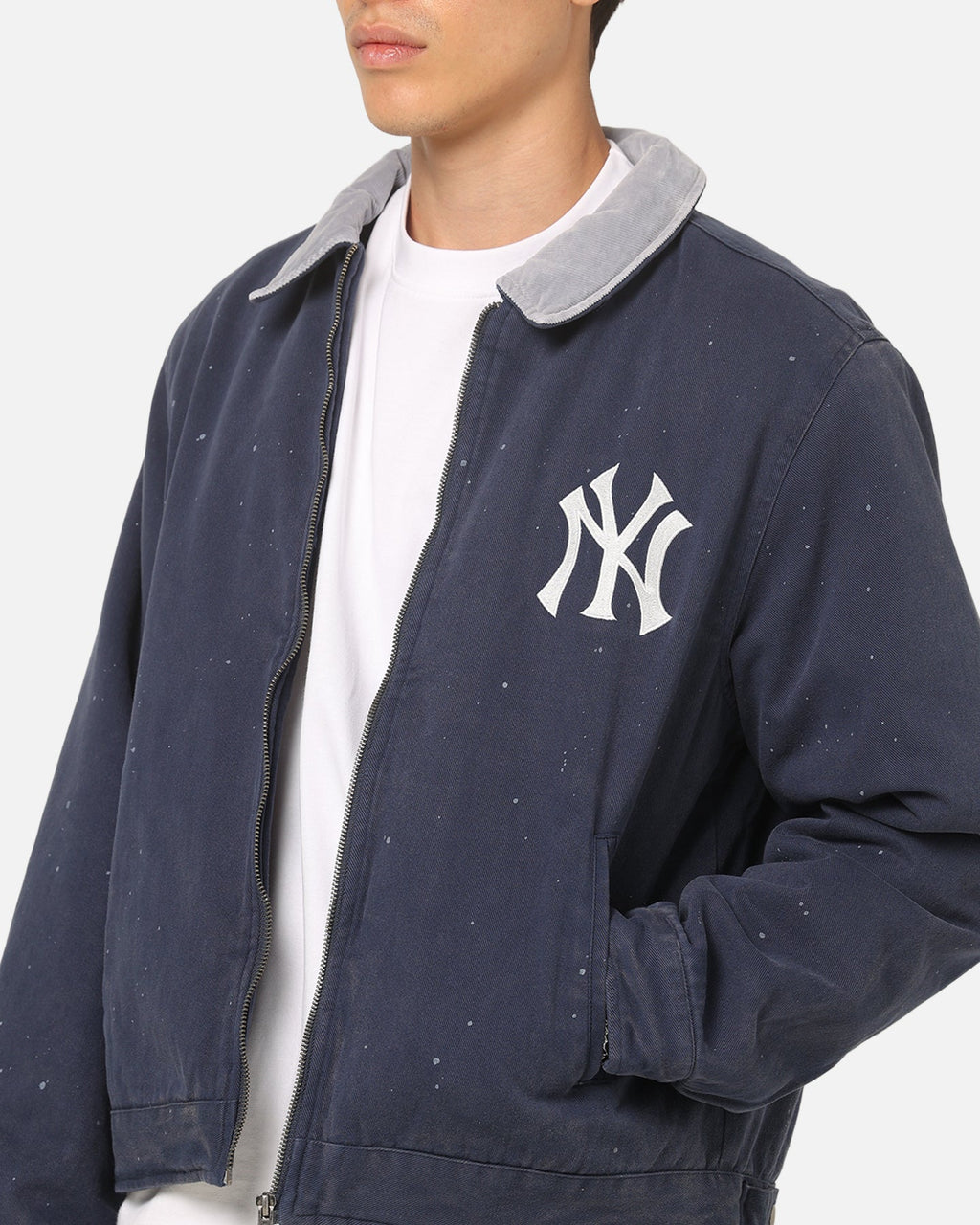 MAJESTIC ATHLETIC Majestic Athletic New York Yankees Paint Splat Carpenter Jacket Indigo