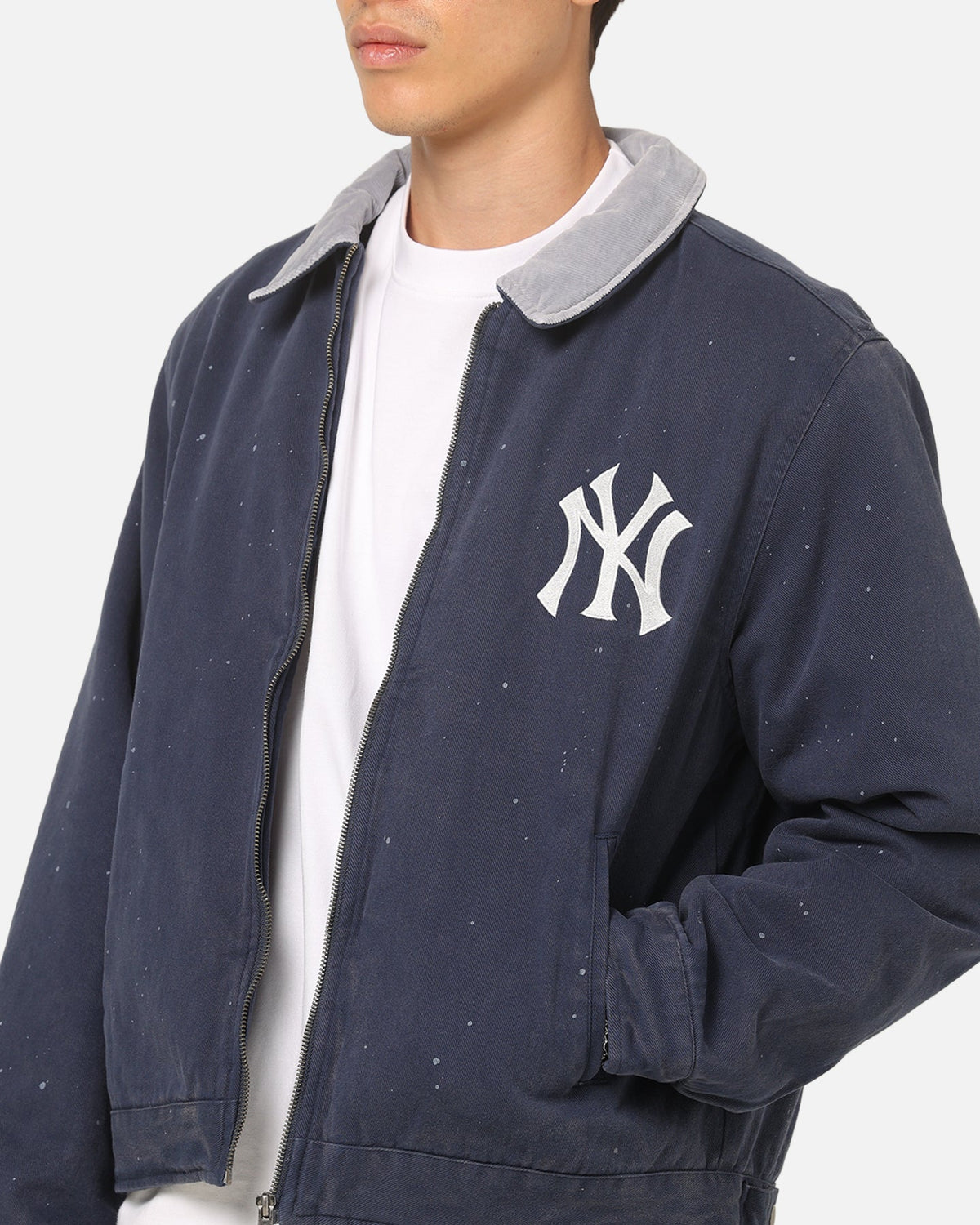 MAJESTIC ATHLETIC Majestic Athletic New York Yankees Paint Splat Carpenter Jacket Indigo