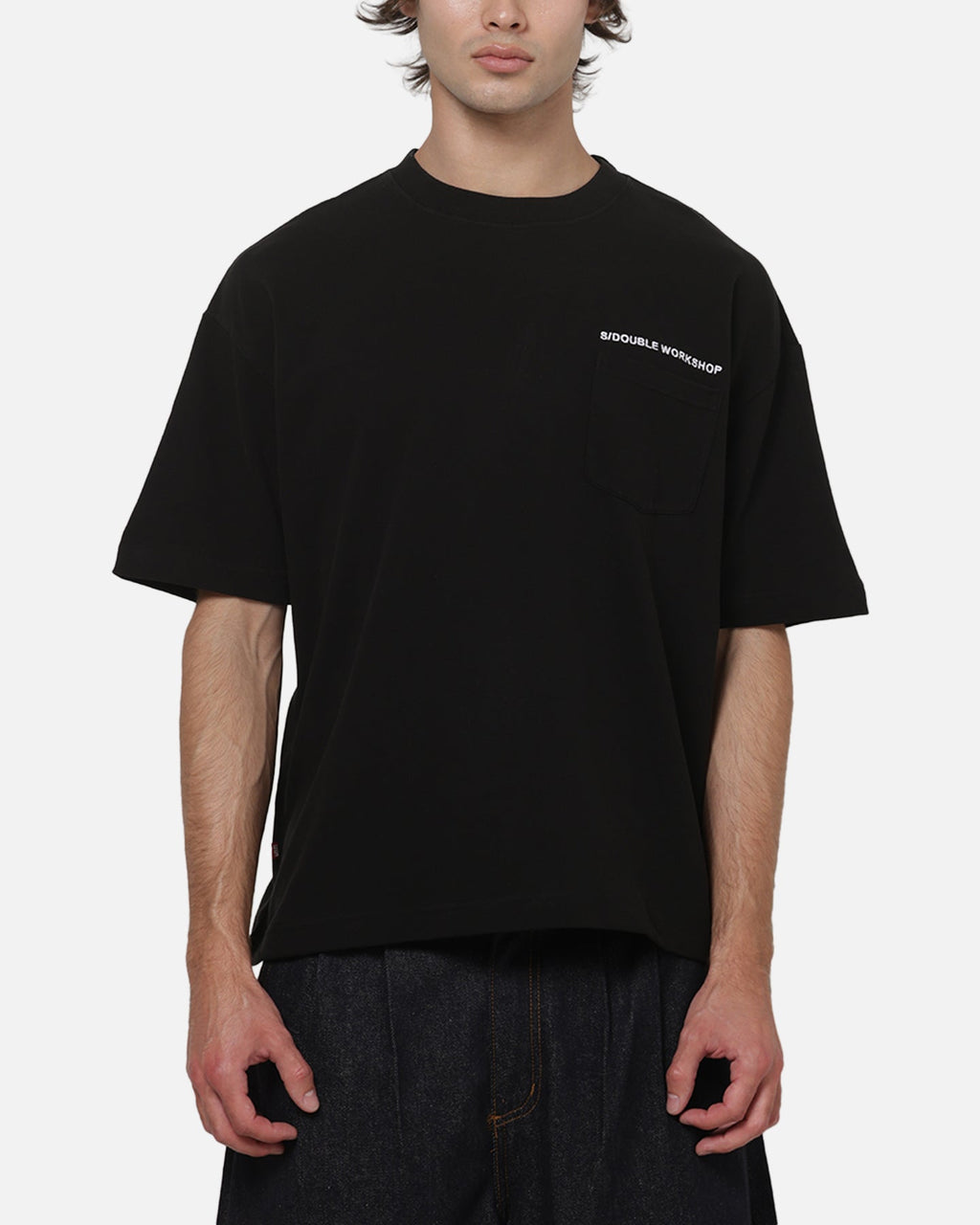 S Double S Double Country Text Heavy Weight T-Shirt Black