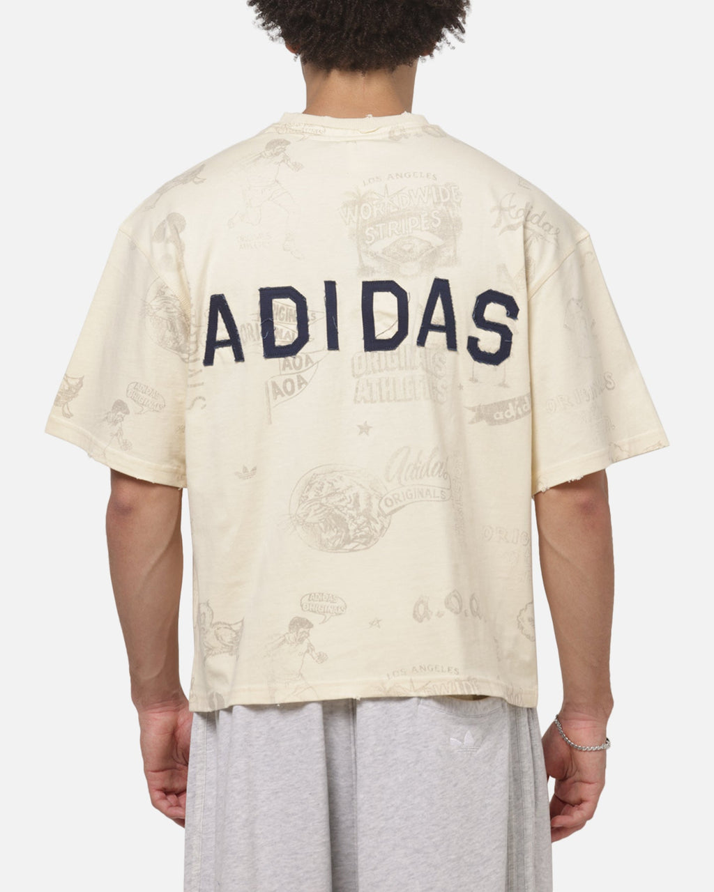 ADIDAS Adidas Vintage All Over Print T-Shirt Night Indigo