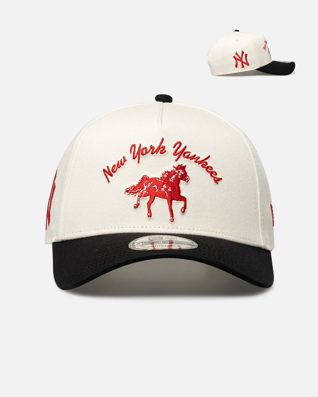 New Era New Era New York Yankees 'Galloping Horse' 9FORTY A-Frame Snapback White/Black