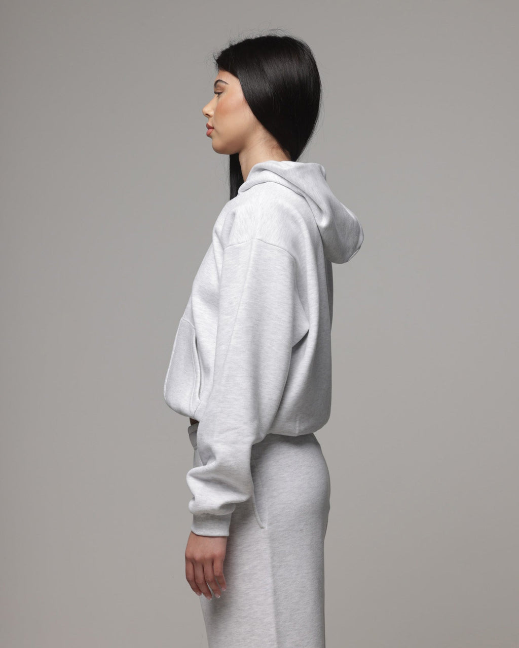 AMERICAN THRIFT American Thrift Women's Classic Zip Hoodie Grey Heather