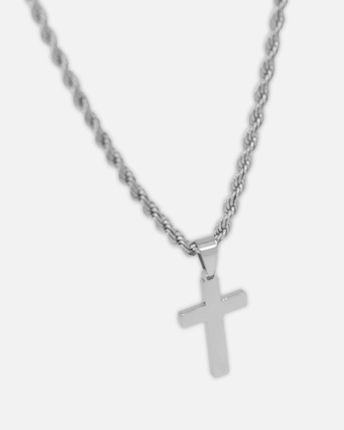 SAINT MORTA Classic Saint Morta Cross Pendant Rope Chain & Bracelet Bundle White Gold