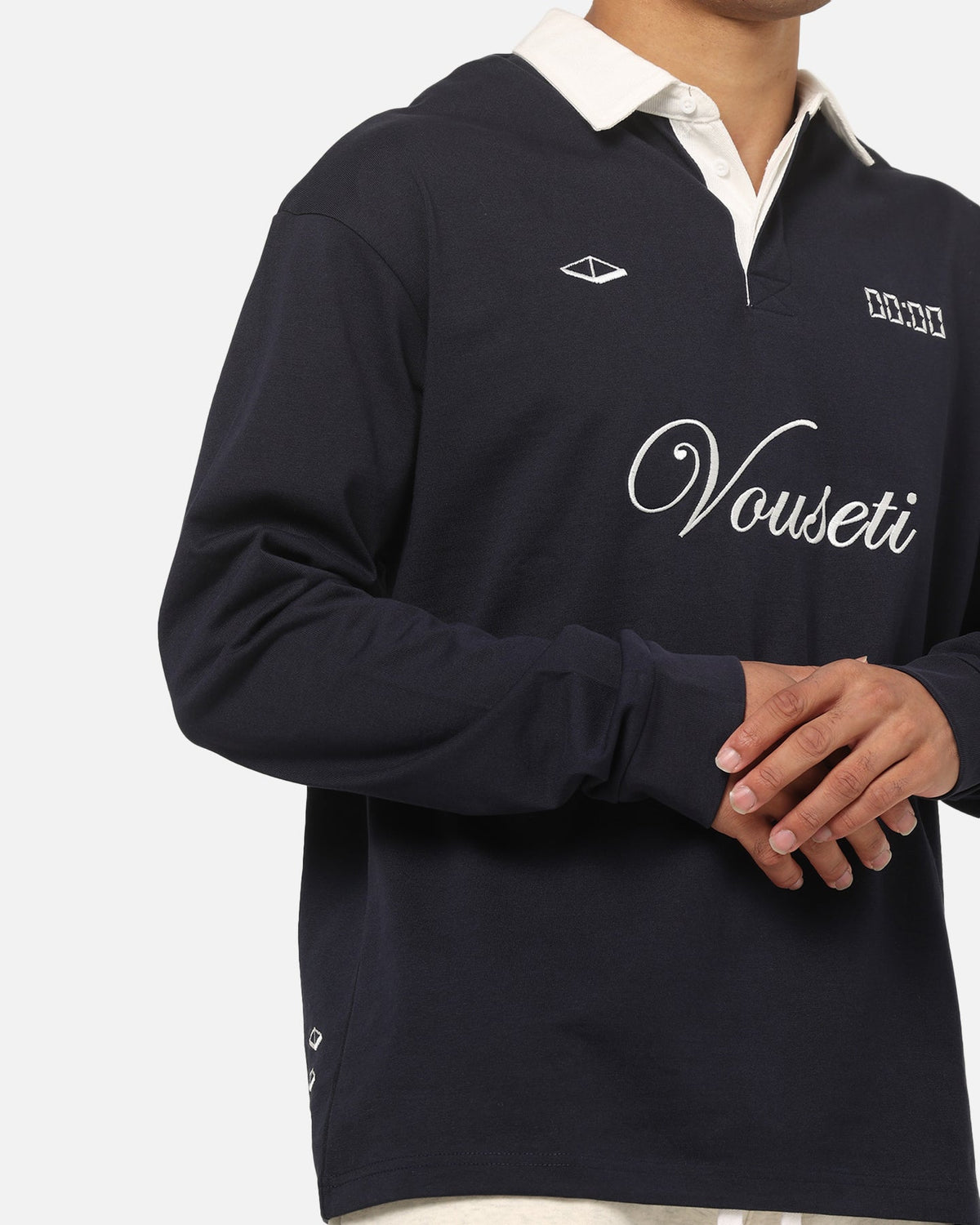 VOUSETI Vouseti Post Game Long Sleeve Polo Shirt Navy