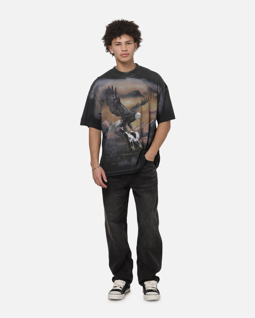 REPRESENT Classic Represent Chrome Flight T-Shirt Stained Black