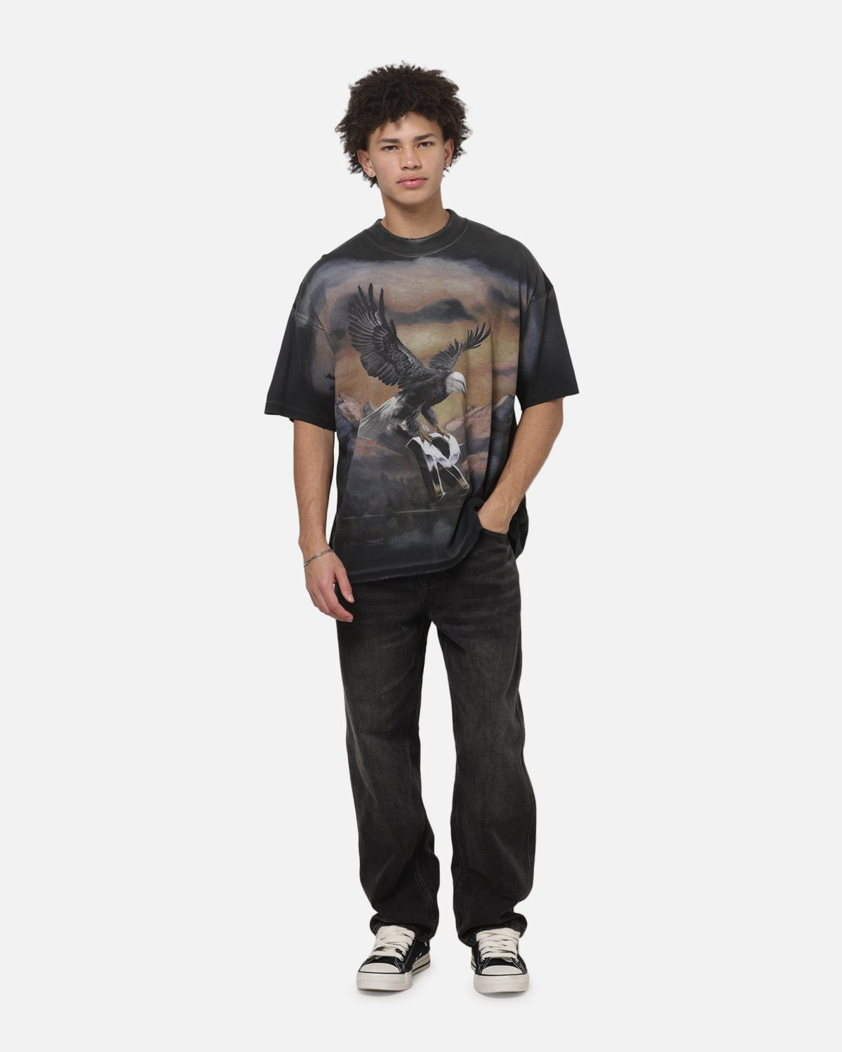 REPRESENT Classic Represent Chrome Flight T-Shirt Stained Black