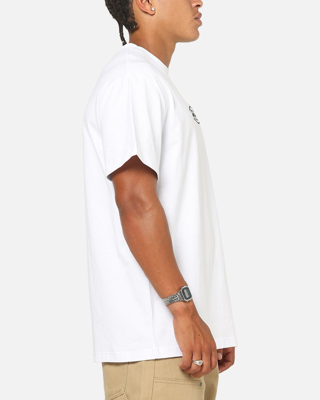 VON DUTCH Von Dutch Distressed Embroidered Patch T-Shirt White