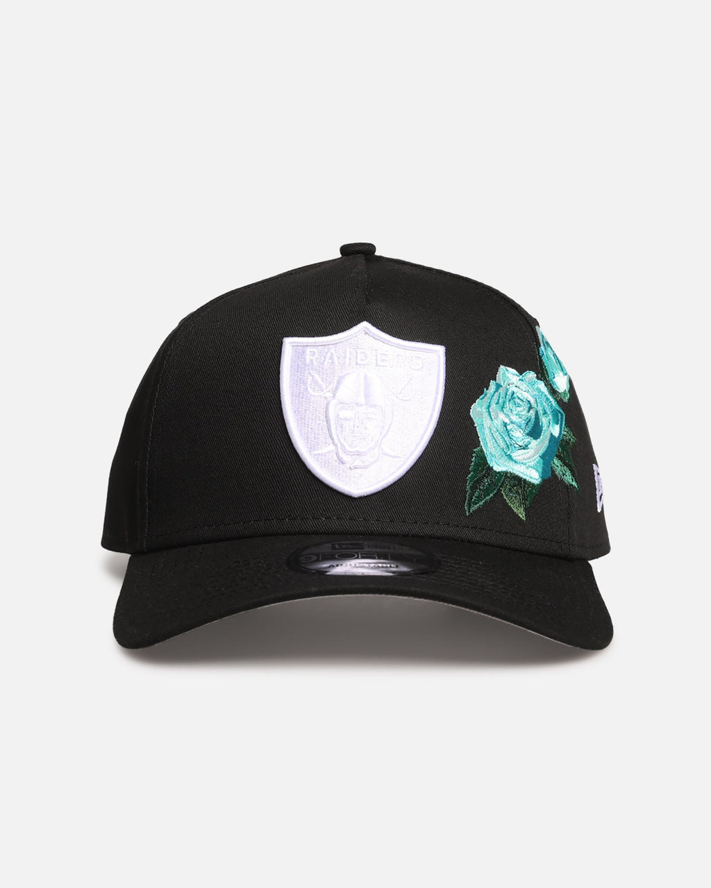 New Era Premium New Era Las Vegas Raiders 'Aqua Rose Embroidery' 9FORTY A-Frame Snapback Black/Aqua