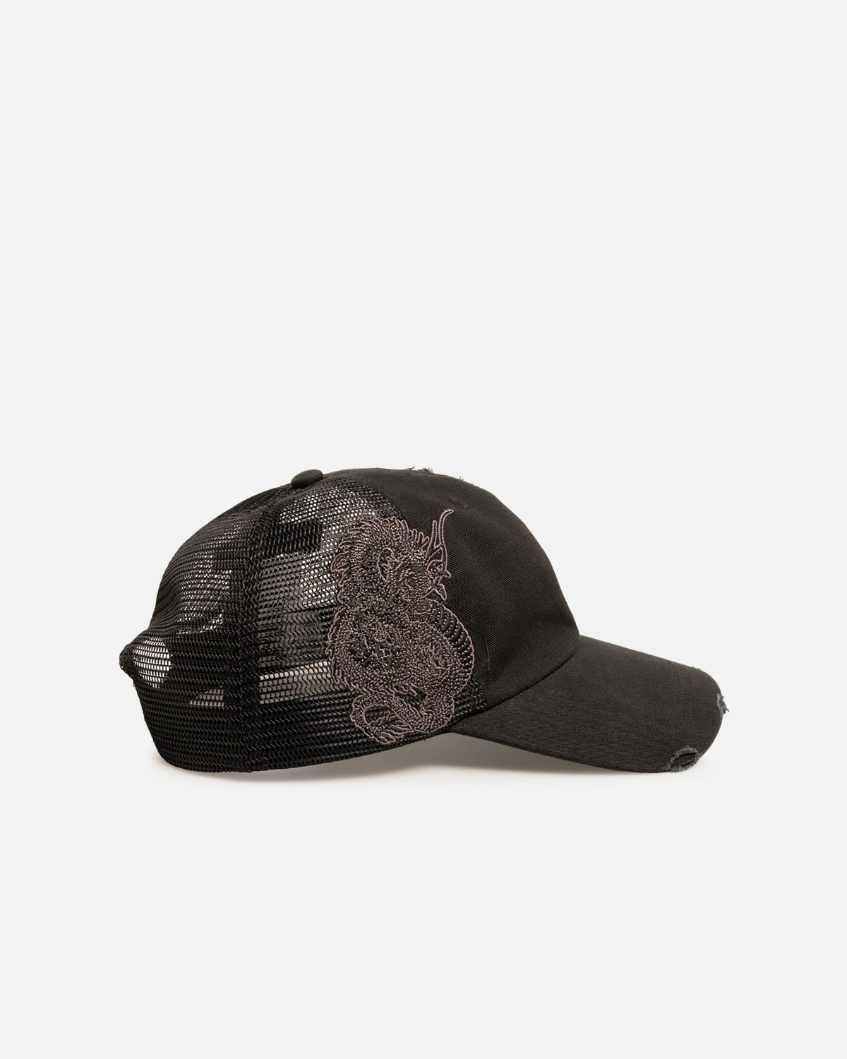 ED HARDY Ed Hardy Euro Distressed Trucker Snapback Black