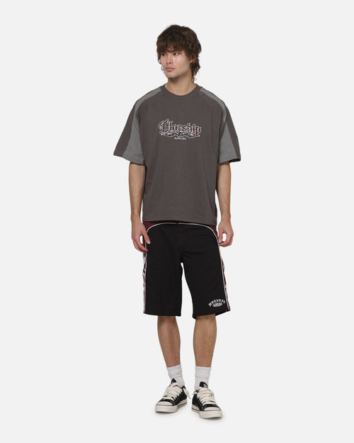 WORSHIP Authentic Worship Catharsis Box Crop Raglan T-Shirt Worn Black