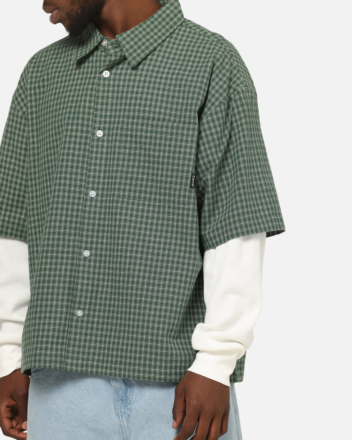 CARRE Carre Archive Layered Shirt Green Plaid